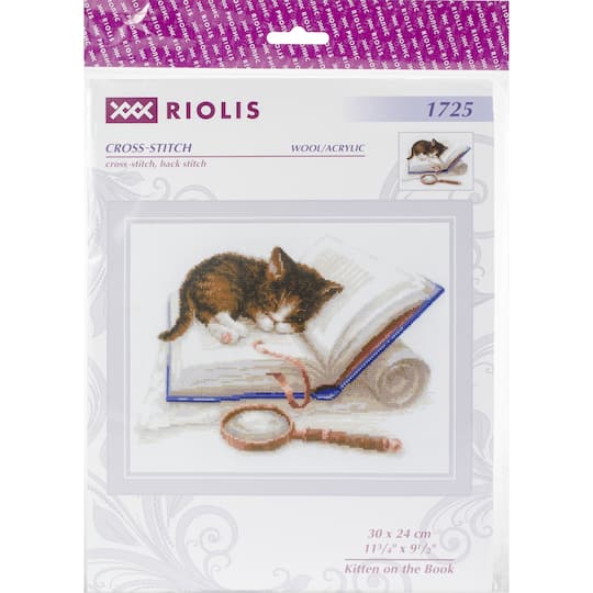 RIOLIS Kitten on the Booklet Counted Cross Stitch Kit